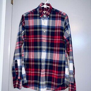 J. Crew Factory Slim Fit Summer Plaid Shirt Size S